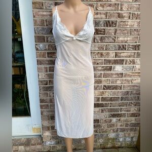 White Mesh 5X Lingerie Slip Nightgown